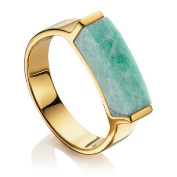 Linear Amazonite Stone Ring