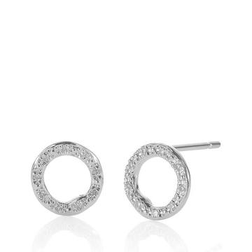 Riva Diamond Circle Stud Earrings