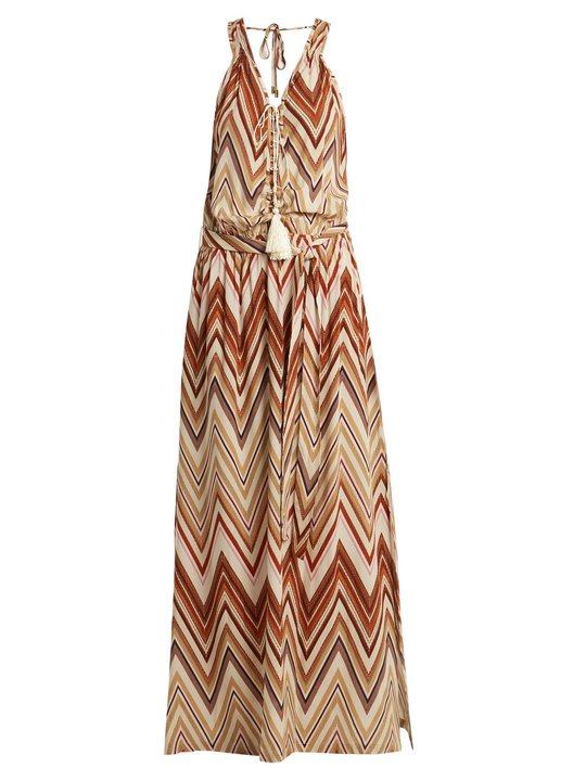 Jacquie zigzag print maxi dress展示图