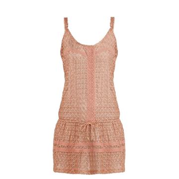 Khloe drawstring-waist crochet-knit dress