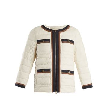 High-neck quilted jacket