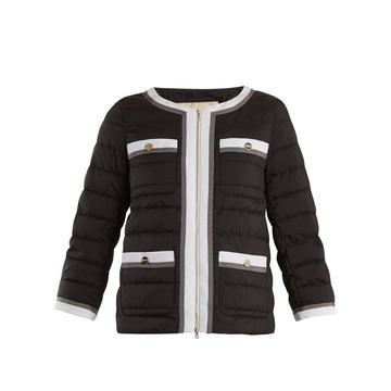 High-neck quilted jacket