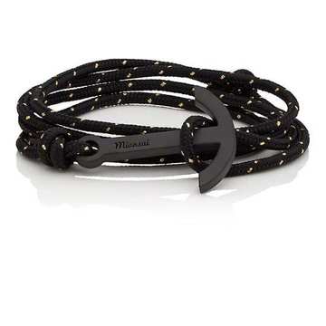 Modern Noir Anchor On Rope Wrap Bracelet