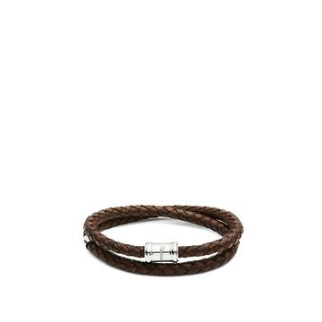 Casing braided leather bracelet