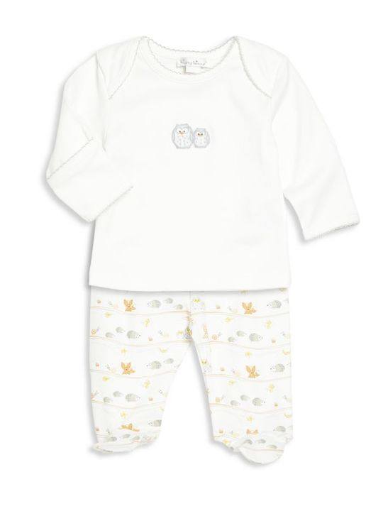 Baby's Two-Piece Owl Top &amp; Footed Pants Set展示图