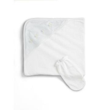 Infant's Hooded Towel with Blue Moons