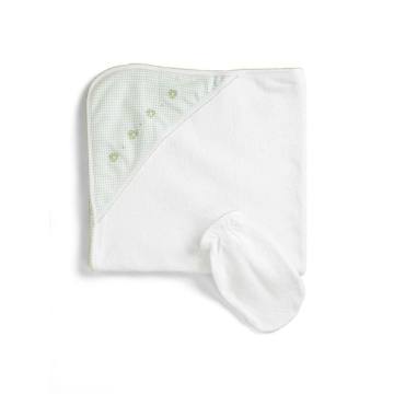 Infant's Hooded Towel with Green Frogs