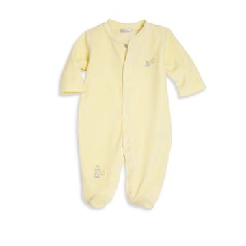 Baby's Duck Embroidery Velour Footie