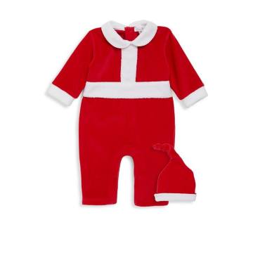 Baby's Two-Piece Santa Helper Hat and Playsuit Set