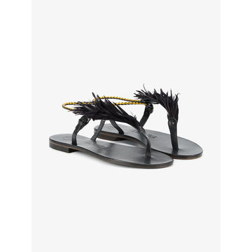 Black Feather Andreina Sandals