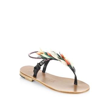 Asymmetric Feather Sandals