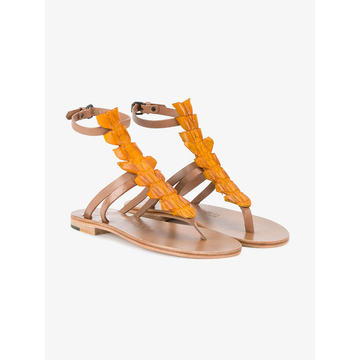 Yellow Crocodile Ariana Sandals