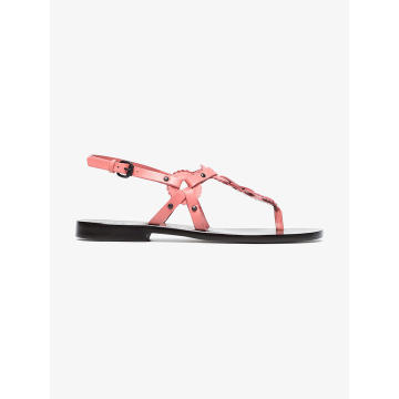Ando circle detail flat leather sandals