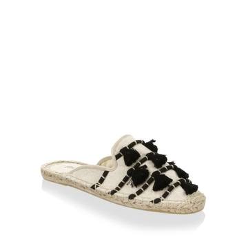 Tassel Cotton Canvas Espadrilles Mules