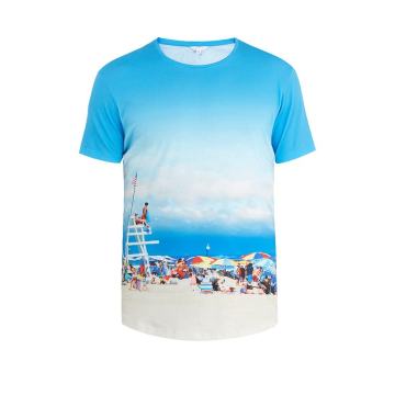 OB-T beach-print cotton-jersey T-shirt