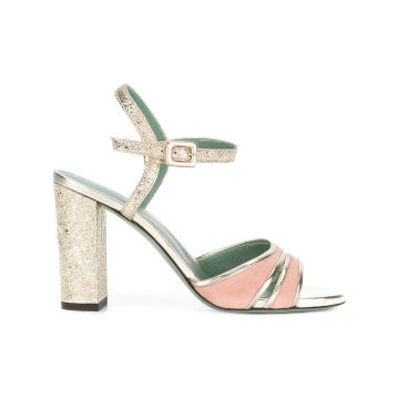 glitter-finished strappy sandals