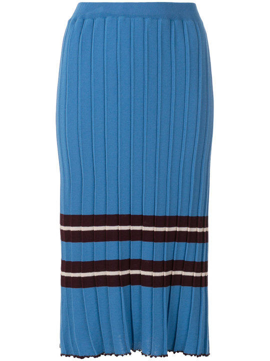 striped rib knit midi skirt展示图