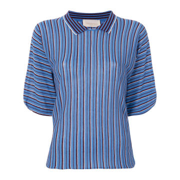 striped knitted polo shirt