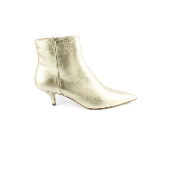 Gold Calf Leather Ankle Boots展示图