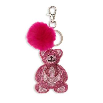 Girl's Pink Teddy &amp; Fur Keychain
