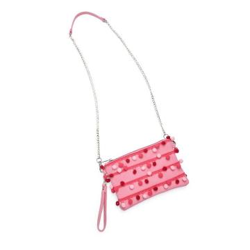 Pom-Pom Mini Wristlet Bag