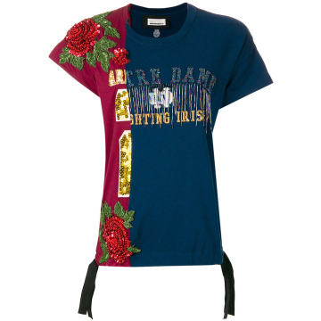 roses embroidered T-shirt