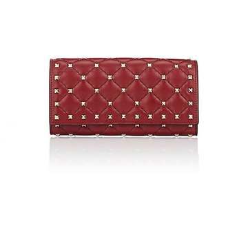 Rockstud Leather Continental Wallet