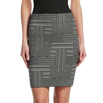 Patchwork Jacquard Pencil Skirt