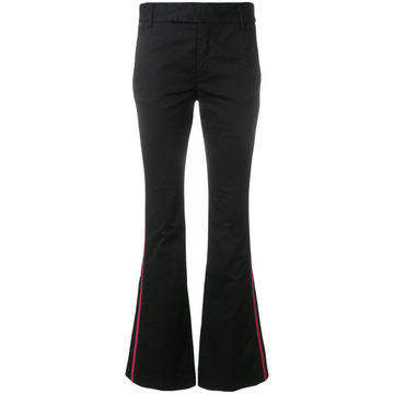 side stripe flared trousers