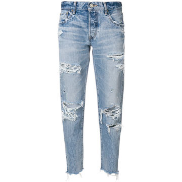 distressed straight jeans