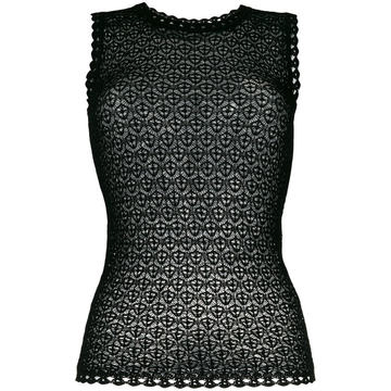 sleeveless crocheted blouse