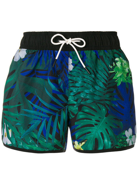 foliage print swim shorts展示图