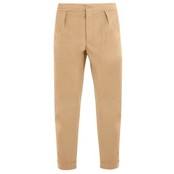 Tapered-leg stretch-cotton cropped trousers