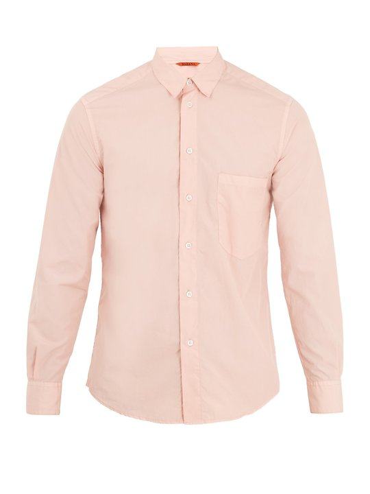 Single-cuff point-collar cotton-poplin shirt展示图