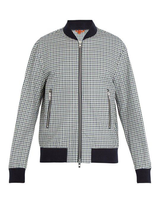 Checked cotton bomber jacket展示图