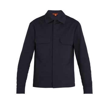 Patch-pocket stretch-cotton jacket