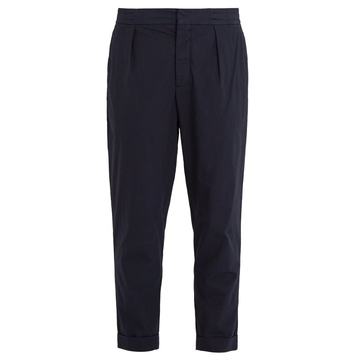 Tapered-leg checked trousers