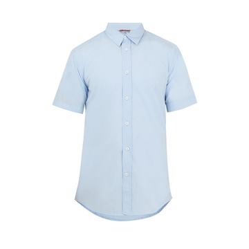 Point-collar cotton-poplin shirt