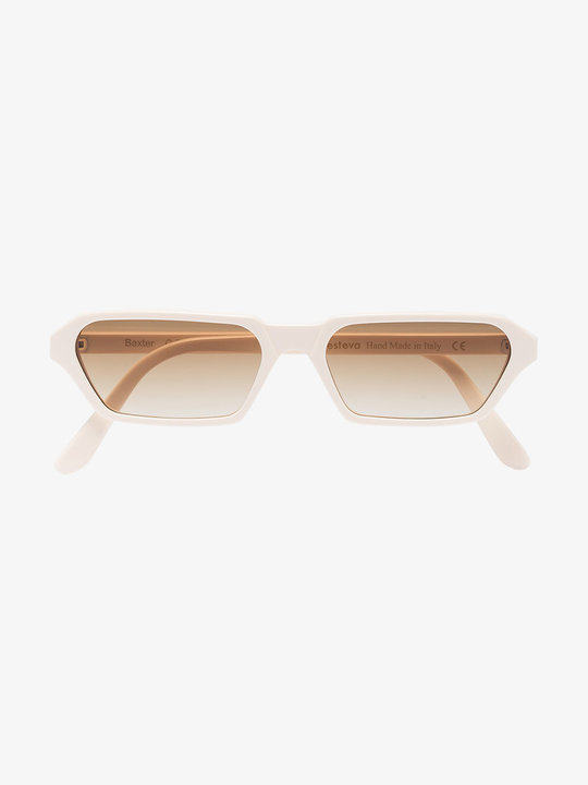 White rectangular acetate sunglasses展示图