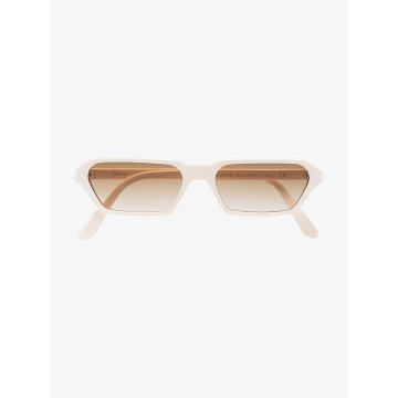 White rectangular acetate sunglasses