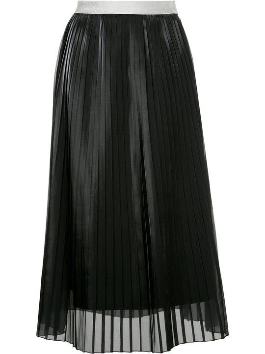 layered pleated organza midi skirt展示图