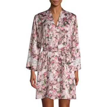 Lace-Trimmed Floral Robe