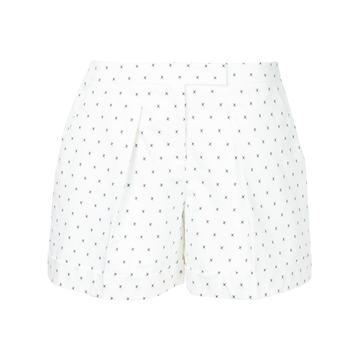 micro-print pleated shorts