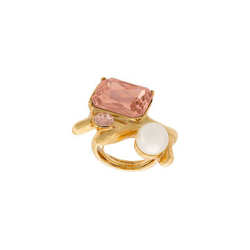 coral crystal ring