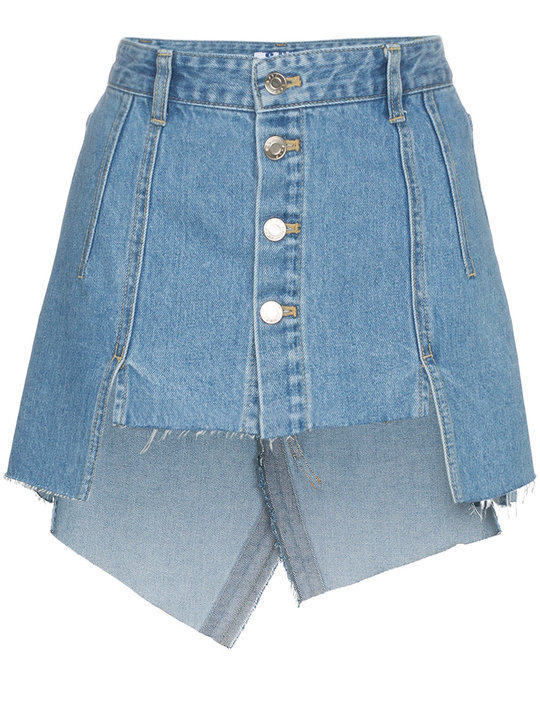 Cut Out Front Denim Mini Skirt展示图