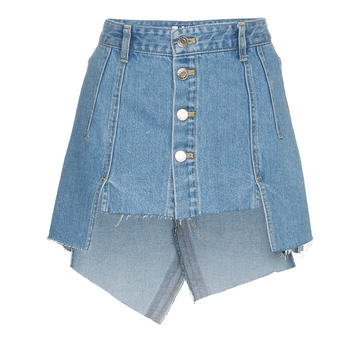 Cut Out Front Denim Mini Skirt