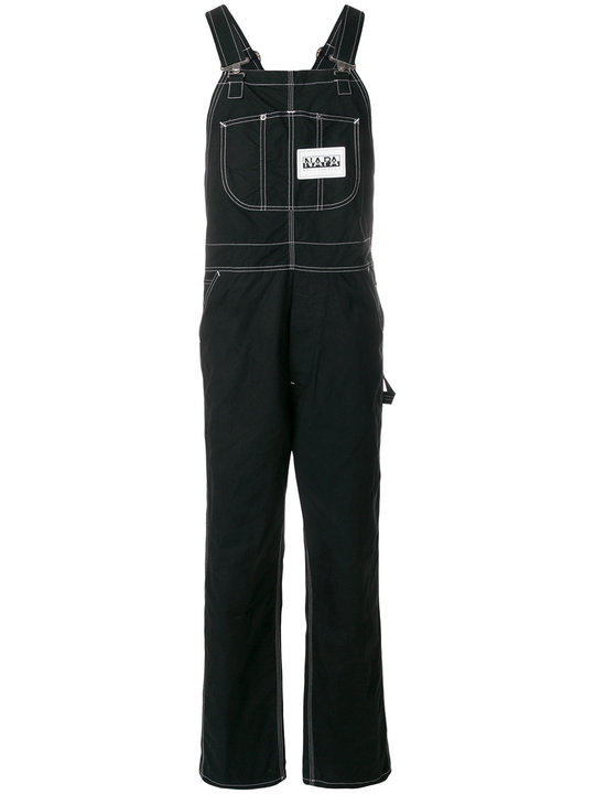 contrast stitched dungarees展示图