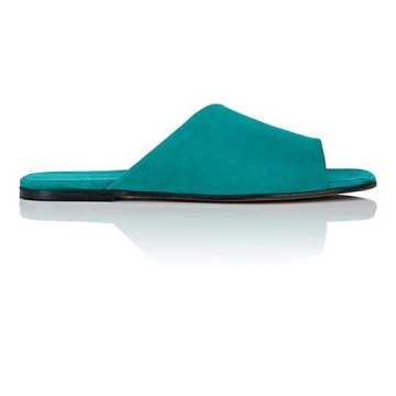 Asymmetric Suede Slide Sandals