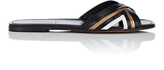 Mignon Metallic Leather Slide Sandals展示图