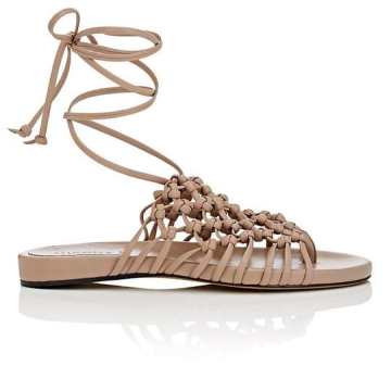 Knotted Suede Thong Sandals